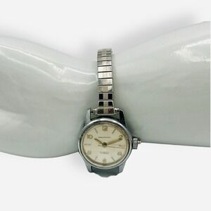 Vintage Waltham Watch Incabloc‎ 17 Jewels Self Winding Silver Stretch READ